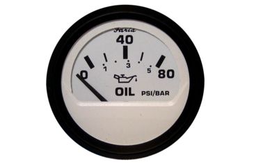 Image of Faria Beede Instruments Euro White 2" Oil Pressure Gauge - 80PSI 54710