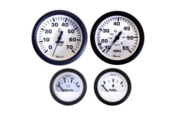 Image of Faria Beede Instruments Euro White Boxed Set - Outboard Motors 54699