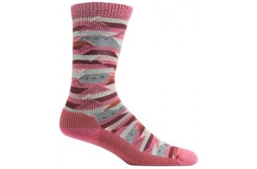 Image of Farm To Feet Billings Blanket Stripe Sock - Womens-Carmine-Large