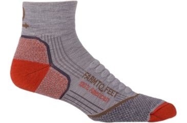 Image of Farm To Feet Damascus Light 1/4 Crew Sock - Men's-Silver/Dark Shadow-Large