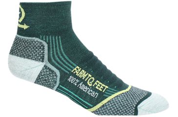 Image of Farm To Feet Damascus Light 1/4 Crew Sock - Women's-Green Gables/Mint Leaf-Large