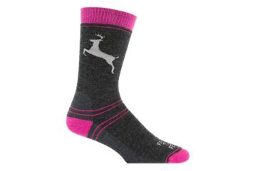 Image of Farm To Feet Englewood Stag Sporting Sock - Womens-Charcoal/Berry-Large