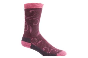 Image of Farm To Feet Helena Stylized Traditional Hiker Sock - Womens-Zinfandel-Medium