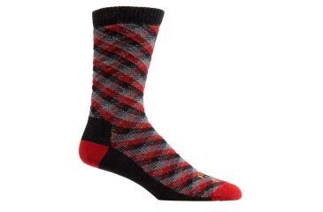 Image of Farm To Feet Kensington Diagonal Buffalo Check Sock - Men's-Platinum/Formula One-Large