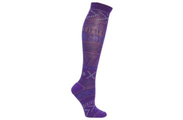 Image of Farm To Feet Mahtomedi Nordic Knee High Sock - Womens-Purple/Wooly Blue-Medium