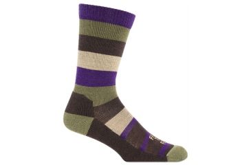 Image of Farm To Feet Rutherford College Light Weight Crew Sock - Men's-Olive Night/Brown-Large
