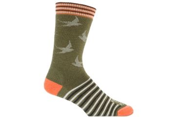 Image of Farm To Feet Wrightsville Sparrow Sporting Sock - Womens-Olive Night/Carrot-Small