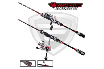 Image of Favorite Fishing Army Spinning Combo, 6ft 6in, Medium, Black/Red, ARM662M10