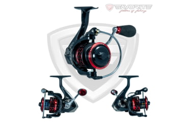 Image of Favorite Fishing Phantom Spinning Reel Black/Red, 5.2:1, 2000, Black/Red, PTM2000
