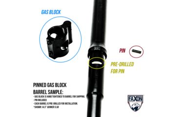 Image of Faxon Firearms 16in Gunner Profile AR15 Barrel, 556 Nato, Pinned Gas Block, 15A58M16NGQ-APGB