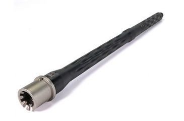 Image of Faxon Firearms .223 Wylde Flame Fluted Rifle Barrel, Mid-Length, 416-R Stainless QPQ Nitride, 5R, NP3 Extension, Black Nitride, 16, 15BW8M16LMQ-5R-NP3