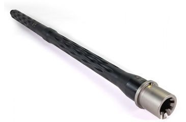 Image of Faxon Firearms .223 Wylde Flame Fluted AR-15 Rifle Barrel, Mid-Length, 416-R Stainless QPQ Nitride, 5R, NP3 Extension, Black Nitride, 16, 15BW8M16LMQ-5R-NP3