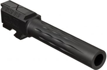 Image of Faxon Firearms Match Series Barrel for G19 w/ Patented Flame Fluting, Compact, Gen 2-5, 9mm, 416-R Stainless, QPQ Nitride, Std. Length, Non-threaded, GB910N19LGQ-N