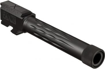 Image of Faxon Firearms G19 FLAME Barrel, Match, Compact, Gen 1-4, 9mm SAAMI, 416-R QPQ, Threaded Barrel, Black Nitride, GB910N19LGQ-T