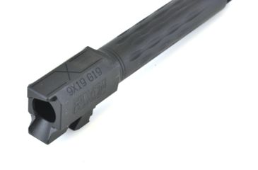 Image of Faxon Firearms G19 FLAME Barrel, Match, Compact, Gen 1-4, 9mm SAAMI, 416-R QPQ, Threaded Barrel, Black Nitride, GB910N19LGQ-T