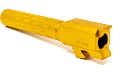 Image of Faxon Firearms Gen 2-5 Match Pistol Barrel w/ Patented Flame Fluting, Glock, Glock 19, 9mm, 1-10 Twist, Non Threaded, TiN PVD, GB910N19LGQ-N-PTIN