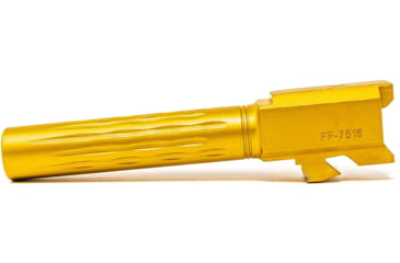 Image of Faxon Firearms Gen 2-5 Match Pistol Barrel w/ Patented Flame Fluting, Glock, Glock 19, 9mm, 1-10 Twist, Non Threaded, TiN PVD, GB910N19LGQ-N-PTIN