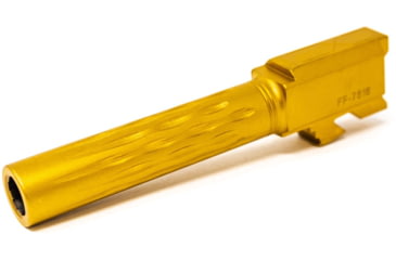 Image of Faxon Firearms Gen 2-5 Match Pistol Barrel w/ Patented Flame Fluting, Glock, Glock 19, 9mm, 1-10 Twist, Non Threaded, TiN PVD, GB910N19LGQ-N-PTIN