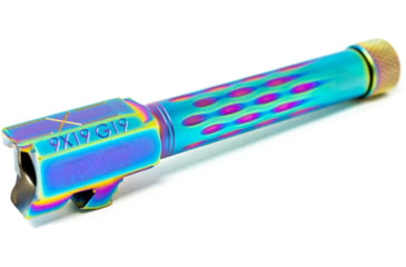 Image of Faxon Firearms Gen 2-5 Match Pistol Barrel w/ Patented Flame Fluting, Glock, Glock 19, 9mm, 1-10 Twist, Threaded, Polished DLC, GB910N19LGQ-T-PDLC