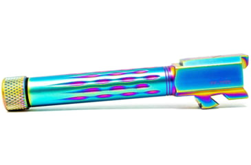 Image of Faxon Firearms Gen 2-5 Match Pistol Barrel w/ Patented Flame Fluting, Glock, Glock 19, 9mm, 1-10 Twist, Threaded, Polished DLC, GB910N19LGQ-T-PDLC