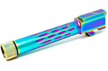 Image of Faxon Firearms Gen 2-5 Match Pistol Barrel w/ Patented Flame Fluting, Glock, Glock 19, 9mm, 1-10 Twist, Threaded, Polished DLC, GB910N19LGQ-T-PDLC