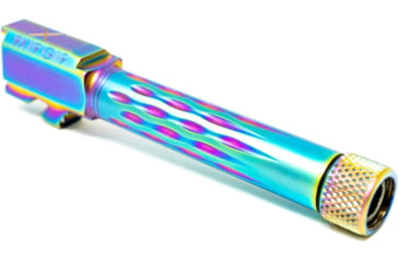 Image of Faxon Firearms Gen 2-5 Match Pistol Barrel w/ Patented Flame Fluting, Glock, Glock 19, 9mm, 1-10 Twist, Threaded, Polished DLC, GB910N19LGQ-T-PDLC