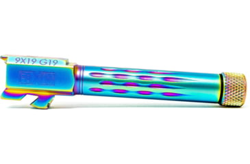 Image of Faxon Firearms Gen 2-5 Match Pistol Barrel w/ Patented Flame Fluting, Glock, Glock 19, 9mm, 1-10 Twist, Threaded, Polished DLC, GB910N19LGQ-T-PDLC