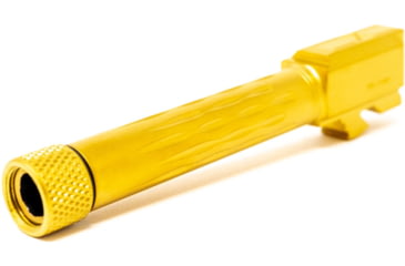 Image of Faxon Firearms Gen 2-5 Match Pistol Barrel w/ Patented Flame Fluting, Glock, Glock 19, 9mm, 1-10 Twist, Threaded, TiN PVD, GB910N19LGQ-T-PTIN