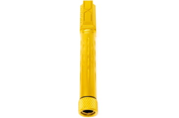 Image of Faxon Firearms Gen 2-5 Match Pistol Barrel w/ Patented Flame Fluting, Glock, Glock 19, 9mm, 1-10 Twist, Threaded, TiN PVD, GB910N19LGQ-T-PTIN