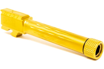 Image of Faxon Firearms Gen 2-5 Match Pistol Barrel w/ Patented Flame Fluting, Glock, Glock 19, 9mm, 1-10 Twist, Threaded, TiN PVD, GB910N19LGQ-T-PTIN