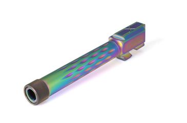 Image of Faxon Firearms Glock 17 Gen1-4 Match Series Barrel, Flame Fluted, Threaded, 9mm, 1-10 Twist, 1/2x28, 416-R SS, Nitride, Chameleon, GB910N17LGQ-T-NCR