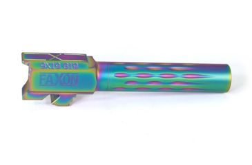 Image of Faxon Firearms Glock Match Series Gen 1-4 Flame Fluted Barrel, Glock 17, Match, Full-Size, Gen 1-4, 9mm SAAMI, 416-R Stainless QPQ Nitride, Std. Length, TiN Coated, Black Nitride, GB910N17LGQ-N-TiN, GB910N19LGQ-N-NCR