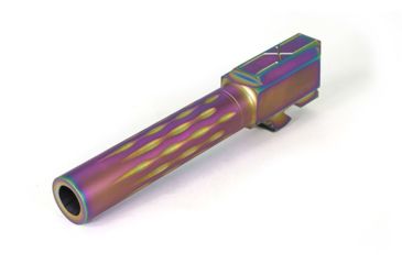 Image of Faxon Firearms Glock 19 Gen2-5 Match Series Barrel, Flame Fluted, Non-Threaded, 9mm, 1-10 Twist, 416-R SS, Nitride, Chameleon, GB910N19LGQ-N-NCR