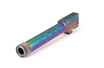 Image of Faxon Firearms Glock 19 Gen1-5 Match Series Barrel, Flame Fluted, Threaded, 9mm, 1-10 Twist, 1/2x28, 416-R SS, Nitride, Chameleon, GB910N19LGQ-T-NCR