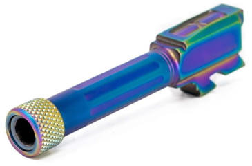 Image of Faxon Firearms Match Series Glock 43/43X Threaded Barrel, 9mm Caliber, 416-R Stainless Steel, Chameleon PVD, Multi, GB910N43SGQ-T-NCR