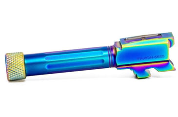 Image of Faxon Firearms Match Series Glock 43/43X Threaded Barrel, 9mm Caliber, 416-R Stainless Steel, Chameleon PVD, Multi, GB910N43SGQ-T-NCR