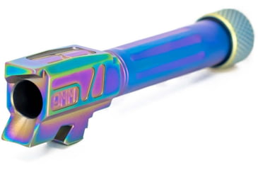 Image of Faxon Firearms Match Series Glock 43/43X Threaded Barrel, 9mm Caliber, 416-R Stainless Steel, Chameleon PVD, Multi, GB910N43SGQ-T-NCR