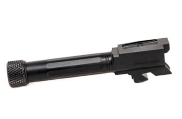 Image of Faxon Firearms Match Series Glock 43/43X Threaded Barrel, 9mm Caliber, 416-R Stainless Steel, Nitride, Black, GB910N43SGQ-T