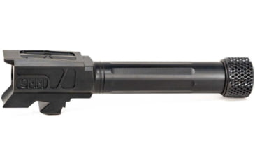 Image of Faxon Firearms Match Series Glock 43/43X Threaded Barrel, 9mm Caliber, 1-10 Twist, 416-R Stainless Steel, Nitride, Black, GB910N43SGQ-T