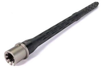 Image of Faxon Firearms .223 Wylde Flame Fluted Rifle Barrel, Mid-Length, 416-R Stainless QPQ Nitride, 5R, NP3 Extension, Black Nitride, 16, 15BW8M16LMQ-5R-NP3