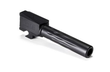 Image of Faxon Firearms Sig Sauer P320 Compact Barrel, Flame Fluted, Non-Threaded, 9mm, 1-10 Twist, 416-R SS, Nitride, Black, 320B910NC2LOQ-N