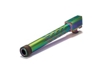 Image of Faxon Firearms Sig Sauer P320 Fullsize Barrel, Flame Fluted, 1/2x28 Threaded, 9mm, 1-10 Twist, 416-R SS, Nitride, Chameleon, 320B910NFLOQ-T-NCR