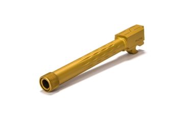 Image of Faxon Firearms Sig Sauer P320 Fullsize Barrel, Flame Fluted, 1/2x28 Threaded, 9mm, 1-10 Twist, 416-R SS, Nitride &amp; TiN PVD, Gold, 320B910NFLOQ-T-TiN