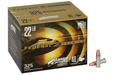 Image of Federal 22HAM Hammer Down Rimfire 22LR 40gr Copper Plated Hollow Point 325 Per B