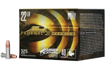Image of Federal 22HAM Hammer Down Rimfire 22LR 40gr Copper Plated Hollow Point 325 Per B