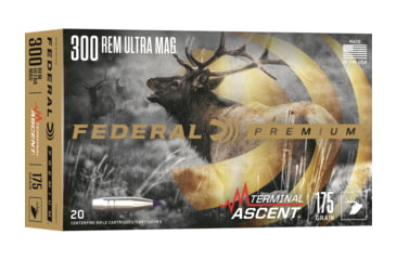 Image of Federal 300 Rem Ultra Mag 175 Grain Terminal Acsent Brass Rifle Ammo, 20 Rounds, P300UMTA1