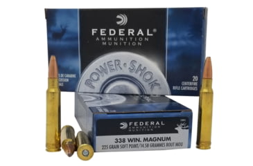 Image of Federal 338ESC Power-Shok .338 Win Mag 225 Gr Soft Point SP 20 Bx/ 10 Cs
