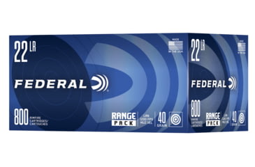 Image of Federal Premium Champion Training - Rimfire 22 Long Rifle 40 Grain Lead Round Nose Brass Rimfire Ammo, 800 Rounds, 729B800