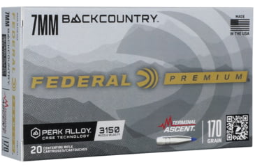 Image of Federal 7mm Backcountry 170 Grain Terminal Ascent Peak Alloy Rifle Ammo, 20 Rounds, P7BCTA3