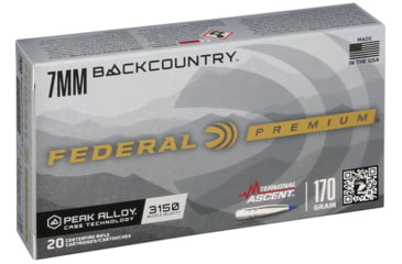 Image of Federal 7mm Backcountry 170 Grain Terminal Ascent Peak Alloy Rifle Ammo, 20 Rounds, P7BCTA3